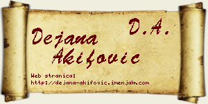 Dejana Akifović vizit kartica